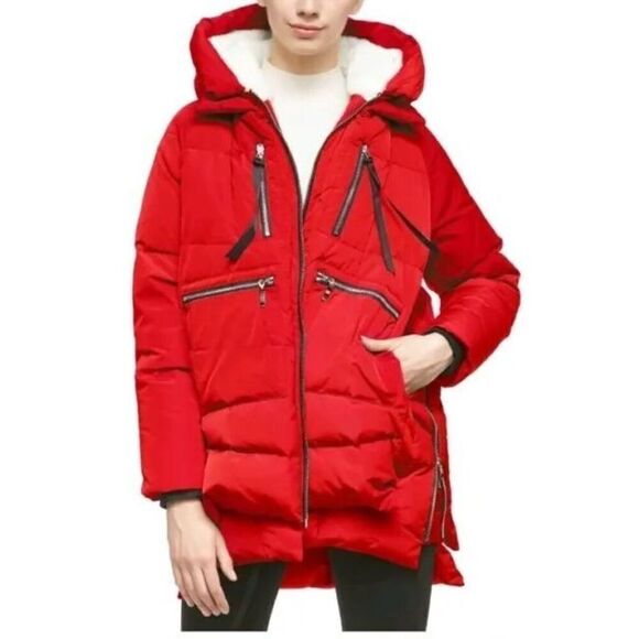NWT Orolay Viral Upper East Side  Winter Coat Jacket Puffer Red XXS Down - Picture 1 of 9